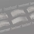 Different Styles of Landscape Bridge Models With Ornate Railings And Curved Arch Structures