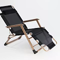 Black Mesh Lounge Chair With Ergonomic Armrests Adjustable Backrest And Wooden Frame