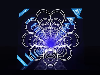 Symmetric Spiral Structure With White Rings Blue Light Center And Discount Tags 15 Percent Off 3d model