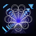 Symmetric Spiral Structure With White Rings Blue Light Center And Discount Tags 15 Percent Off