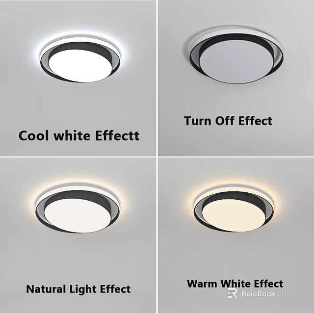 Modern Ceiling Light With Cool White And Turn Off Effects 3d model 