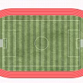 Soccer Football Field With Green Grass White Lines And Goal Net