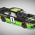 Black And Green Chevrolet Race Car With Garmin Verizon ForeverLawn Logos And Number 0