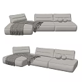 Modern Minotti Miloti Sofa Corner Sofa Three-Seat Sofa L-shaped Sofa 3d model