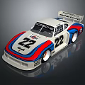 Porsche Martini Racing Race Car Number 22 White With Red Blue Stripes
