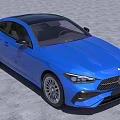 Blue Mercedes Benz Coupe Car Exterior Design