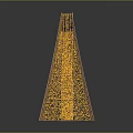 Star Shaped Entrance Gate with Curved Metal Frame and Golden Glowing Design
