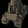 Ancient Architecture with Medieval Towers Spires and Stone Wall Details