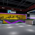 Modern Fitness Gym Interior With Wooden Floor Circular Ceiling Lights And Large Windows