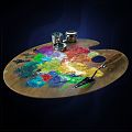 Oil Painting Board Palette Painting Tools Painting Tools Paint Oil Painting Scraper 3d model