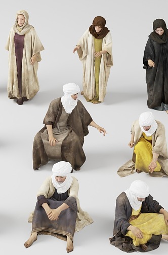 Persian Arabs Desert Characters Middle Eastern Characters Saudis Traditional Arabian Gutra 3d model