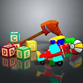 Colorful Children's Play Dolls Including Rocking Horse Toy Car Building Blocks And Ball