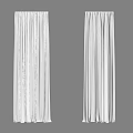 Elegant White Curtains Pair With Soft Flowing Fabric For Window Treatment 3d model
