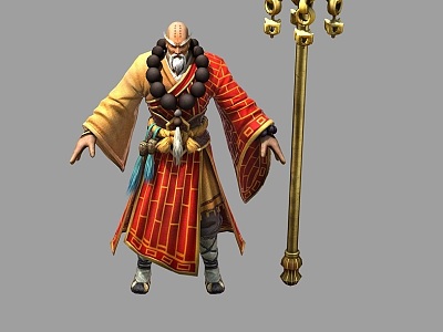 Presiding Master Mage Monk Elder Abbot Fahai Shaolin Monk 3d model