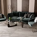Modern sofa coffee table combination 3d model
