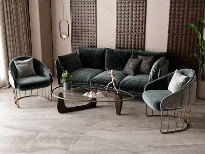 Modern sofa coffee table combination 3d model