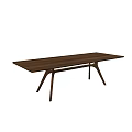 Solid Wood Walnut Dining Table With Modern Trestle Leg Design And Sleek Surface 3d model