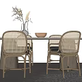 Quiet Dining Table and Chair Combination Dining Table and Chair Dining Table and Chair 3d model