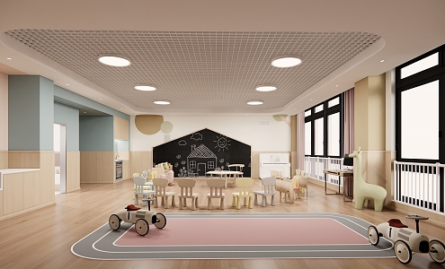 Modern Kindergarten Activity Room 3d model