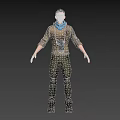 Game Movie Character 3D Model with Brown Jacket Blue Scarf Binoculars Boots Three Quarter Views