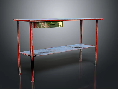 Industrial LOFT Table Garage Table Tool Table Iron Table Iron Table 3d model