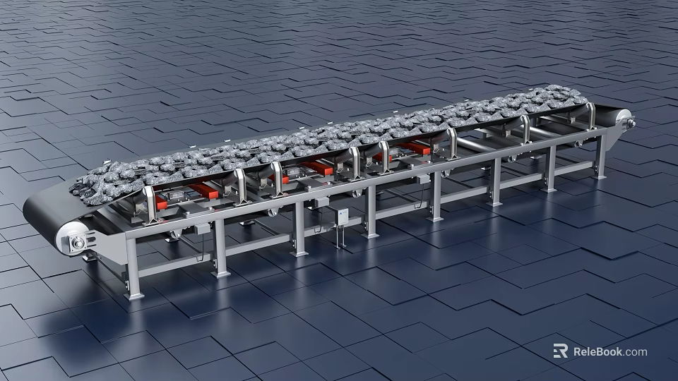 Industrial Production Line Equipment With Mechanical Arms And Conveyor Belt Structure 3d model 