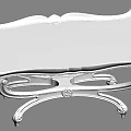 Elegant Silver Coffee Table With Ornate Decorative Edges And Curved Legs Design