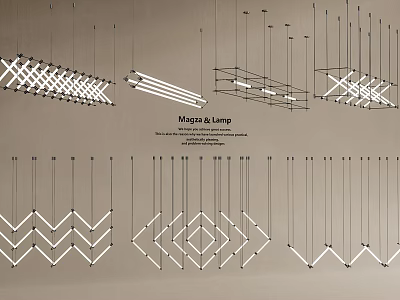 Modern Geometric Pendant Light Designs Featuring Various Creative Hanging Shapes 3d model