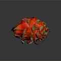 Fresh Red Dragon Fruit With Vibrant Scales And Ripe Flesh On Dark Background