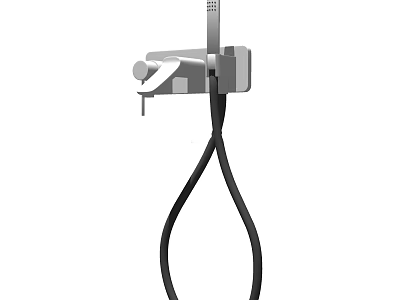 Modern Wall Mounted Shower Head With Handheld Sprayer And Chrome Finish 3d model
