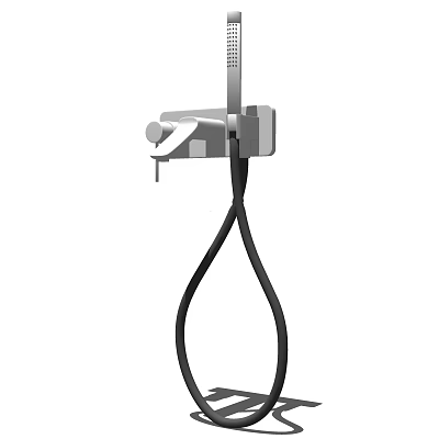 Modern Wall Mounted Shower Head With Handheld Sprayer And Chrome Finish 3d model