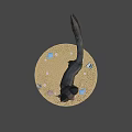 Mystical Feline Like Creature With Glowing Eyes And Butterfly In Dark Background