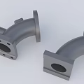 Industrial Equipment Gray Metal Mechanical Components With Curved Bracket And Base