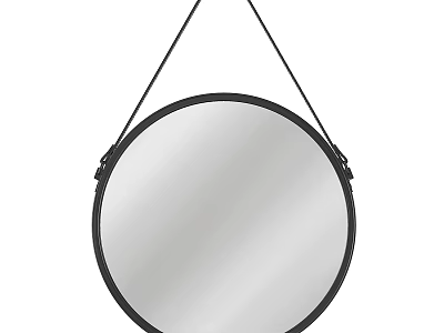 Round Hanging Mirror With Black Frame For Modern Home Decor 3d model