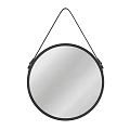 Round Hanging Mirror With Black Frame For Modern Home Decor