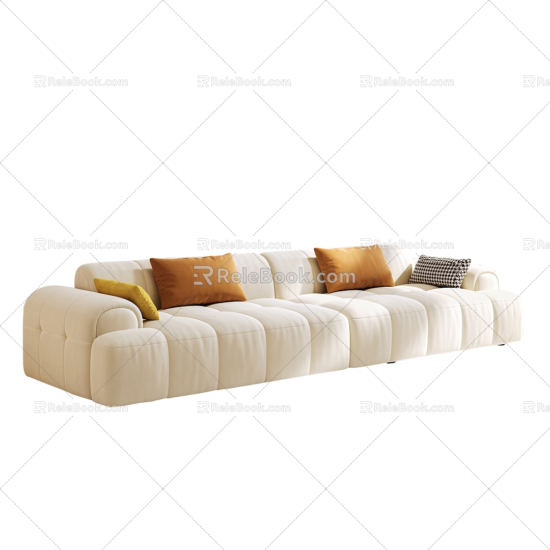 Modern Living Room Sofa Multi-person Sofa Caterpillar Sofa Cream Wind Sofa Clouds Sofa 3d model