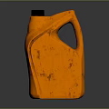 Industrial Equipment Orange Stained Oil Storage Container with Black Lid and Handle