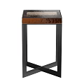 Modern Side Tables With Black Metal Frames And Copper Textured Tops 3d model