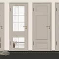 Various Style Neutral Hinged Doors With Glass Panels And Golden Handles For Home Interior Design