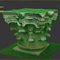 Classical Carved Stone Capital With Intricate Volutes Foliage And Decorative Base