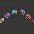 Colorful Decorative Treasure Chests With Various Colors And Open Design