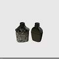 Camouflage Pattern Cover Canteen with Buttons and Green Metal Canteen with Chain