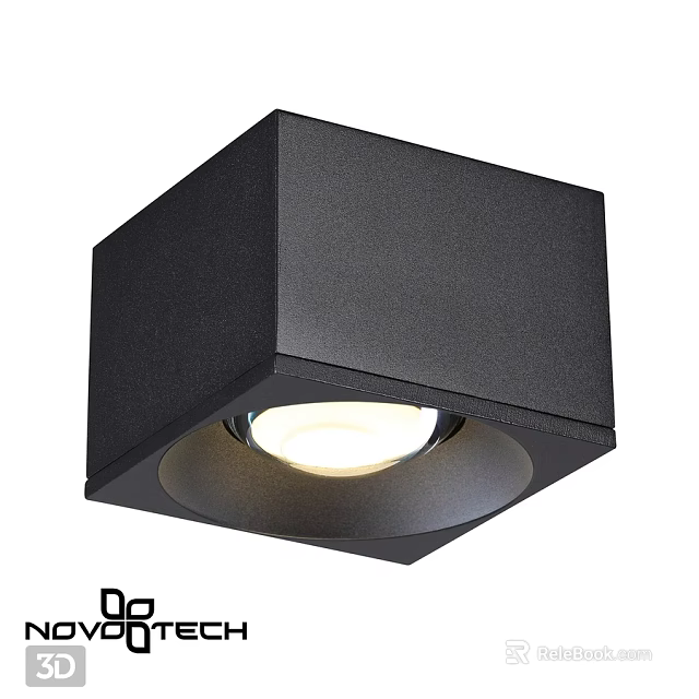 Modern Square Black Ceiling Light with Illuminated Center and Sleek Design 3d model 