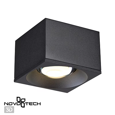 Modern Square Black Ceiling Light with Illuminated Center and Sleek Design 3d model