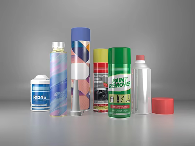 Modern aerosol cans 3d model Modern aerosol cans 3d model