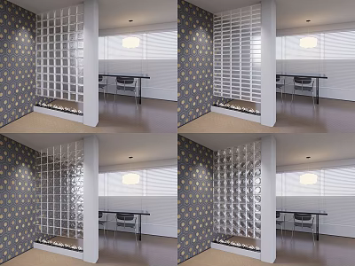 Modern Decorative Room Divider With Geometric Pattern In Interior Space Design 3d model