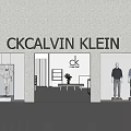 CK Calvin Klein Clothing Store With Modern Storefront Display Windows And Mannequins