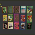 Vintage Book Collection With Colorful Covers Various Designs And Classic Titles