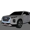 Hyundai Silver Gray SUV Car With Modern Design LED Headlights And Alloy Wheels