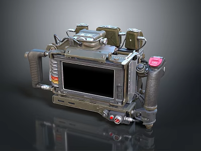 Professional Electronic Device With Large Screen Control Modules And Metallic Frame 3d model